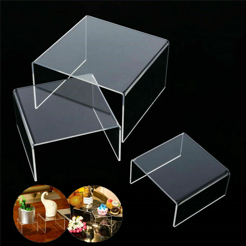 Прозрачная акриловая витрина 3 шт. полка держатель Витрина счетчик Подарочная