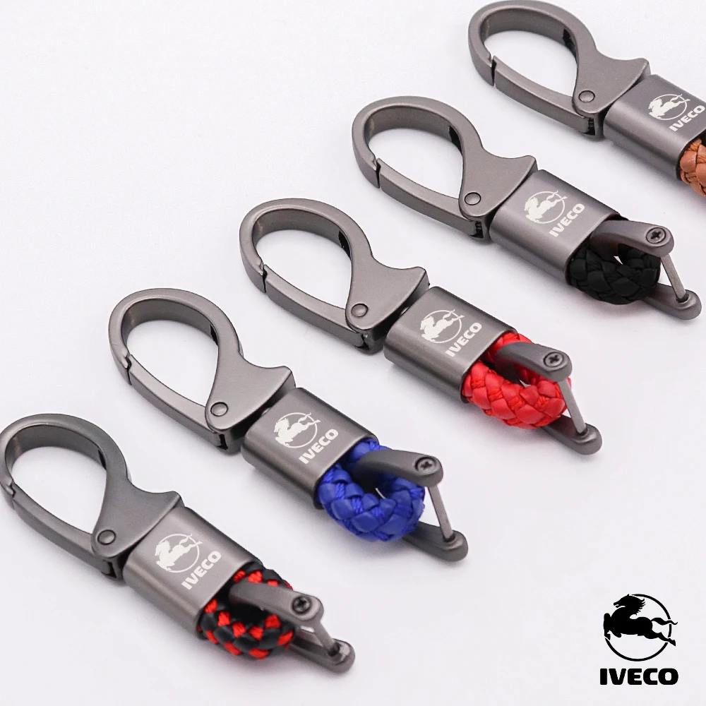 

Car key chain For IVECO Banner 3ftx 5ft accessories Metal and leather keychain key ring Metal Alloy Buckle Waist Car Key chain