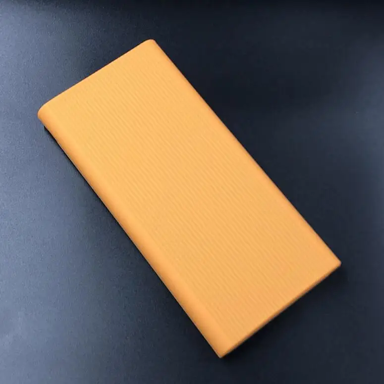 Orange Силиконовый защитный чехол, чехол для нового Xiao mi power Bank 2, 10000 мА/ч, два порта usb power bank - Цвет: Orange