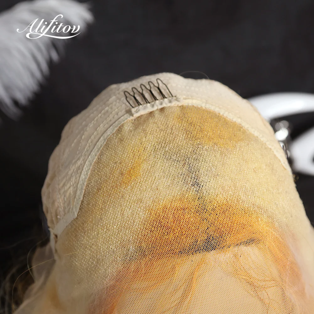 

ALIFITOV 613 Orange Lace Front Wigs Body Wave Human Hair Highlight Wigs Pre-Plucked Remy Hair Transparent Lace Wigs for Women