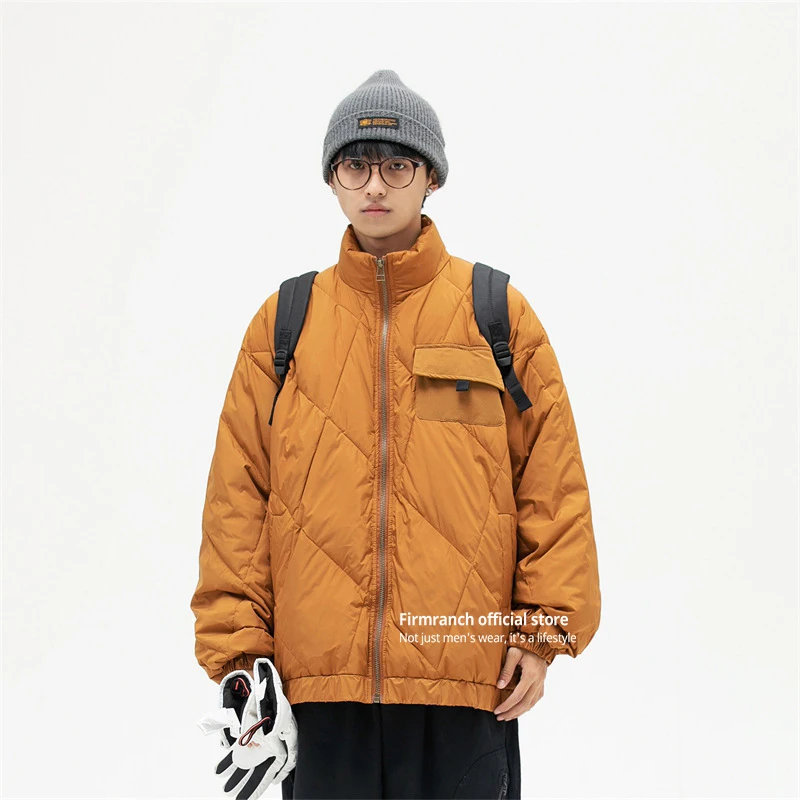 Зимняя черная/кофейная пуховая куртка firmранчо 2021 мужское японское повседневное