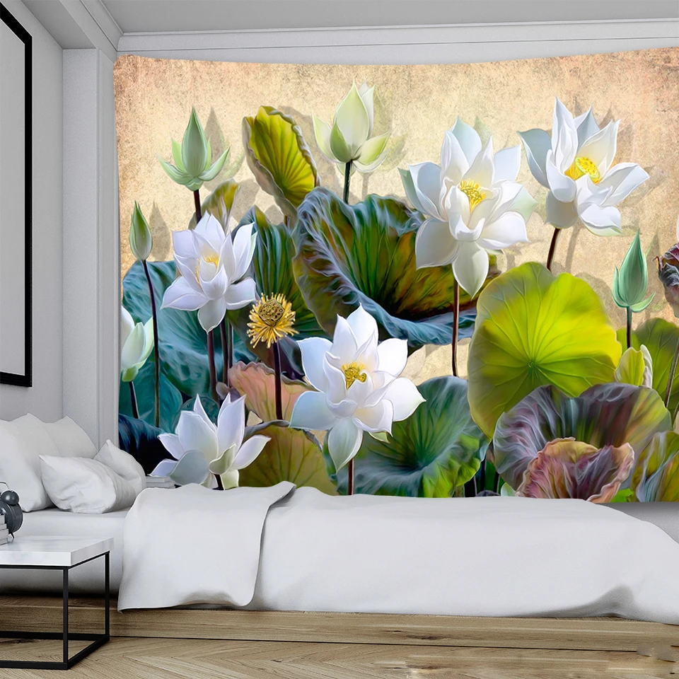 Летний MIDI растительный гобелен домашний Фон тканевый пляжный коврик для йоги