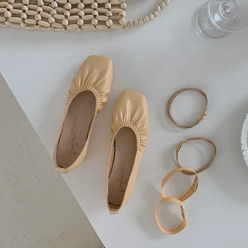 

Moccasin Shoes 2021 Fashion Women's Square Toe All-Match Low Heels Casual Female Sneakers Moccasins Summer New Modis On Heels