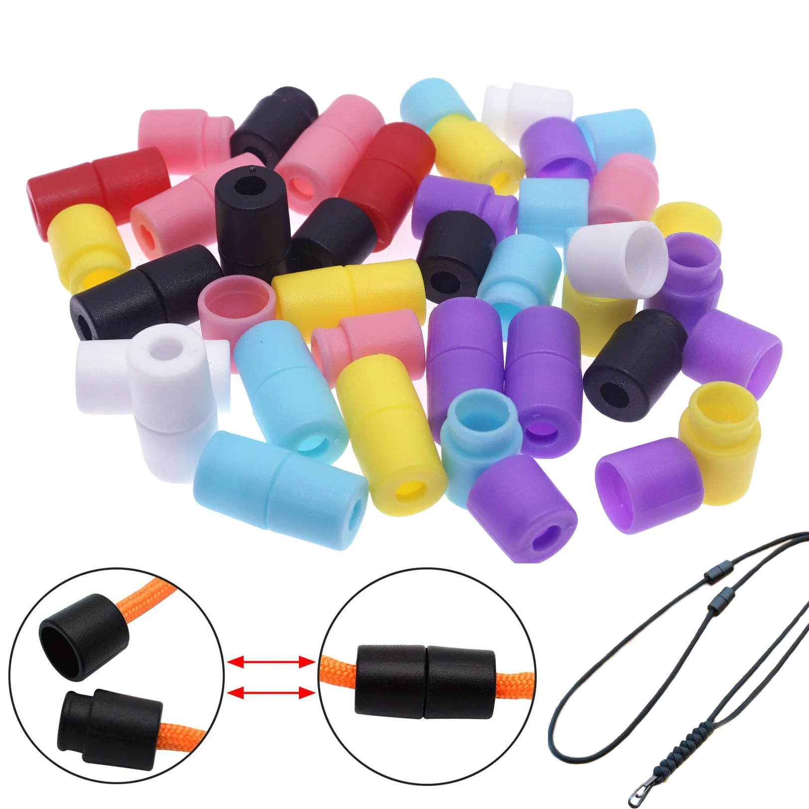 

Sutoyuen 70-140pc Break Away Safety Clasp Barrel Connectors Breakaway Lanyard Clasps for Necklace Plastic Closure Jewelry Making