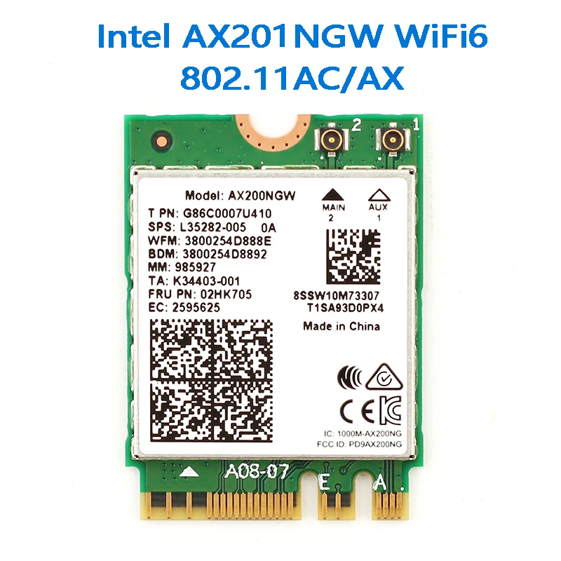 Двухдиапазонная беспроводная Wi Fi 6 2400 Мбит/с для Intel AX201 Bluetooth 5 0 NGFF Key E CNVio 2 Wifi карта