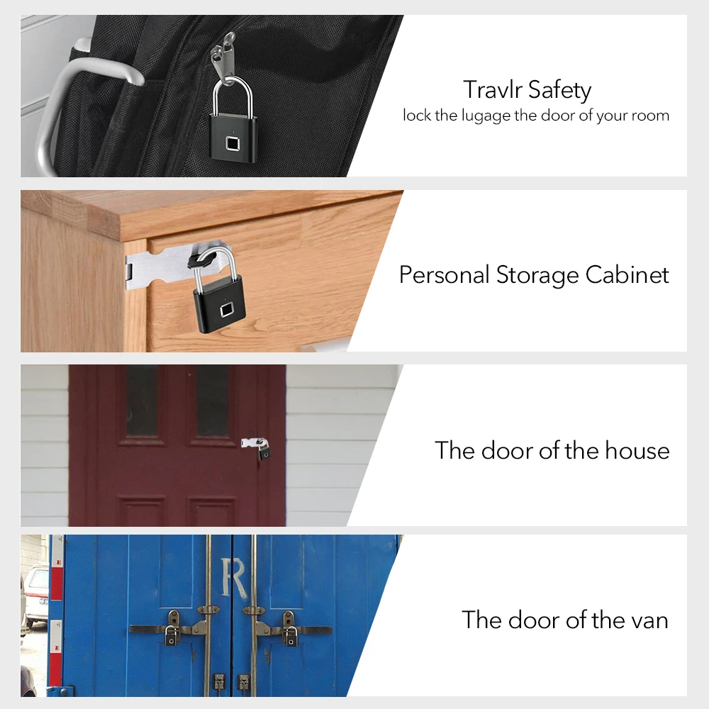 

Keyless Smartlock Quick Unlock Fingerprint Door Lock Safe USB Charging Metal Anti Theft Lock Home Secure Safety Padlock