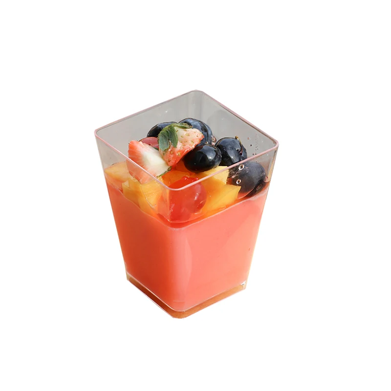 

50pcs High quality reusable dessert cups 165ml transparent yogurt cup packaging pudding jelly ice cream plastic cups with lids