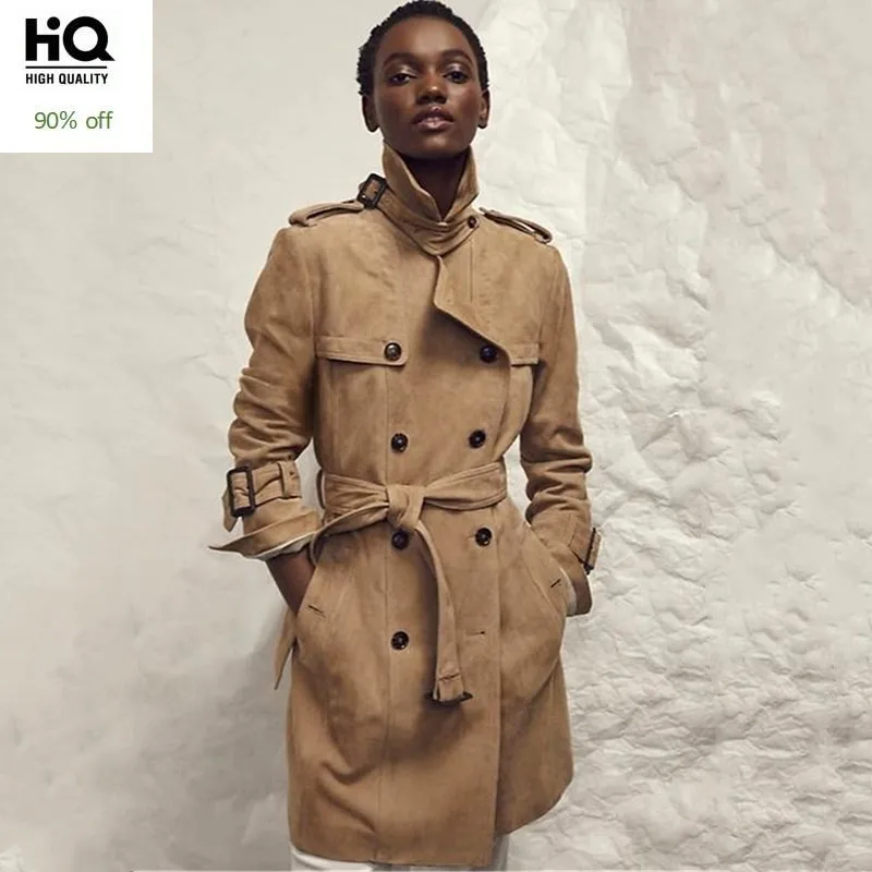 Итальянские Куртки из натуральной кожи для женщин OL стиль ремень приталенный