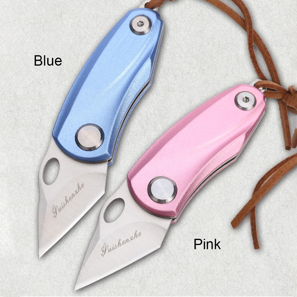 Стальной мини-нож для самообороны D2 карманный резец с кольцом ключей и подвеской