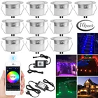 10 шт.лот 5-контактный RGBWW 314561 мм 12 В IP67 террасная Светодиодная панель для лестницы комплект повышающего освещения Bluetooth сетчатый контроллер таймер диммер