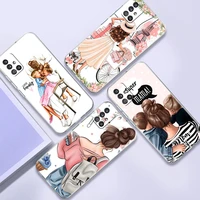 fashion cover for samsung galaxy a51 a71 a21s a31 a12 a52 a41 m31 m30s soft silicone clear phone capa lady girl boss