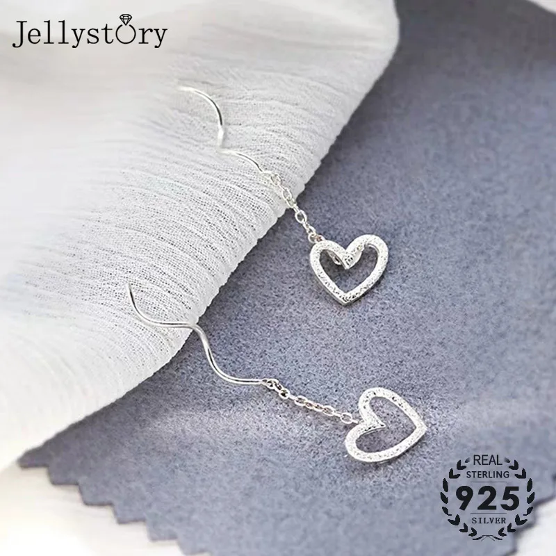 Jellystory романтический 925 Висячие серьги из серебра пробы с цирконием драгоценные