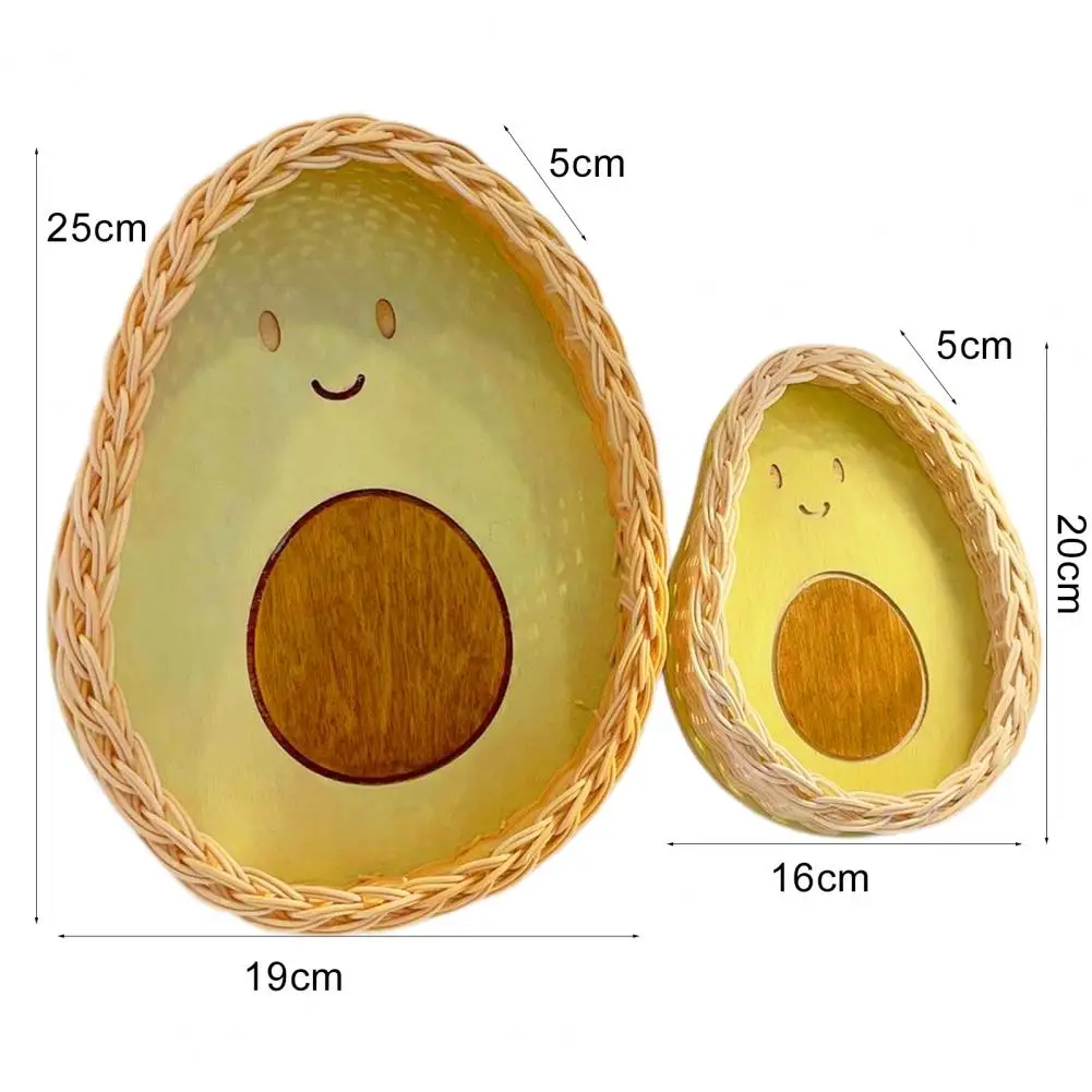 Милая корзина для хранения креативные декоративные подносы из ротанга с авокадо