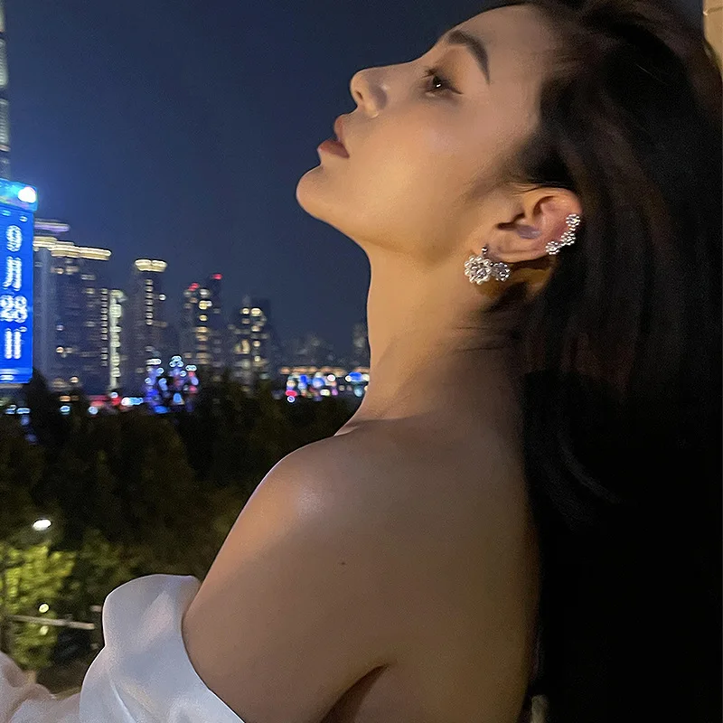 Роскошные серьги-клипсы SRCOI с французским искусственным жемчугом и цветком