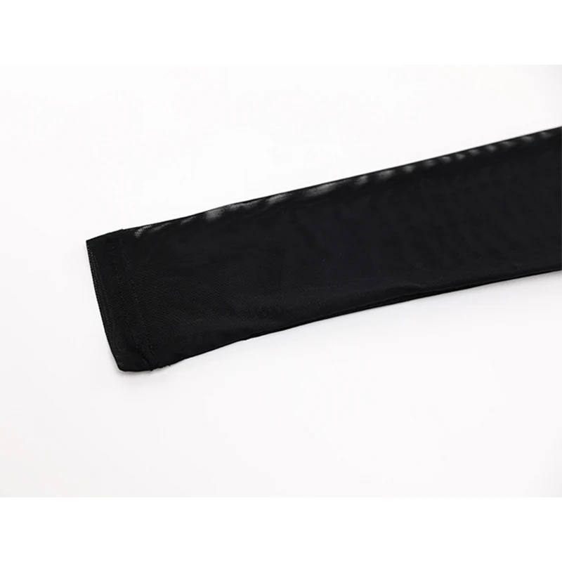 Женская черная сетчатая Прозрачная Футболка облегающий привлекательный