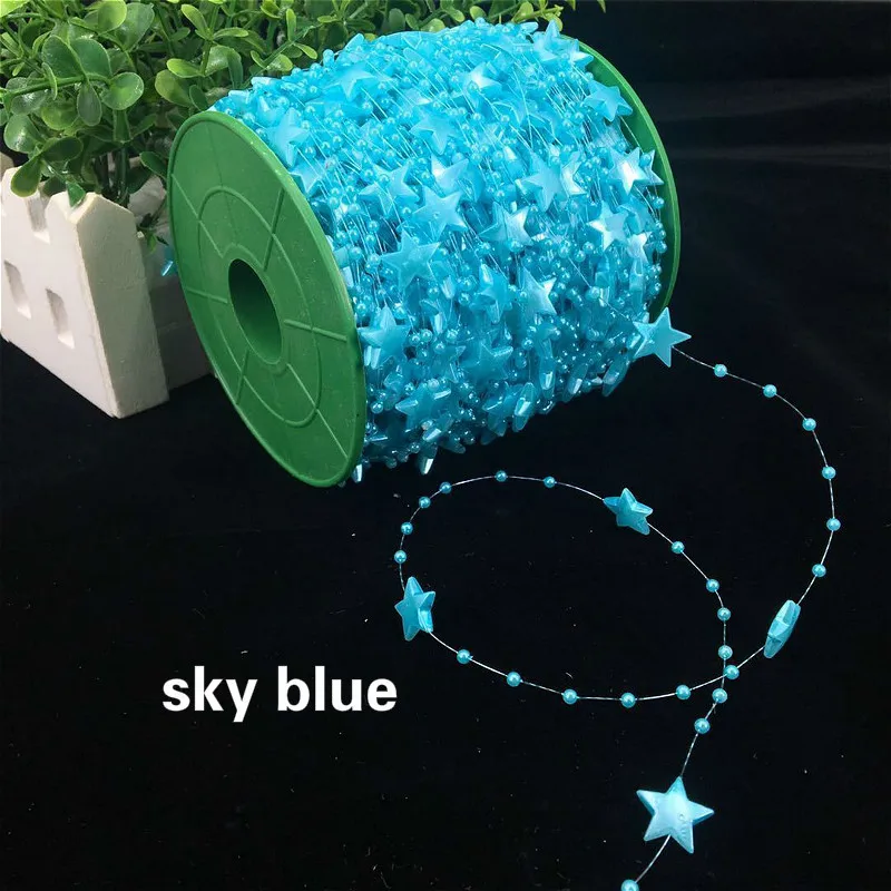 Promotion Plastic Star Connection Bead Lace Ribbon Headdress Hat Curtain Accessories Christmas Decoration Wedding Stage Layout | Дом и сад