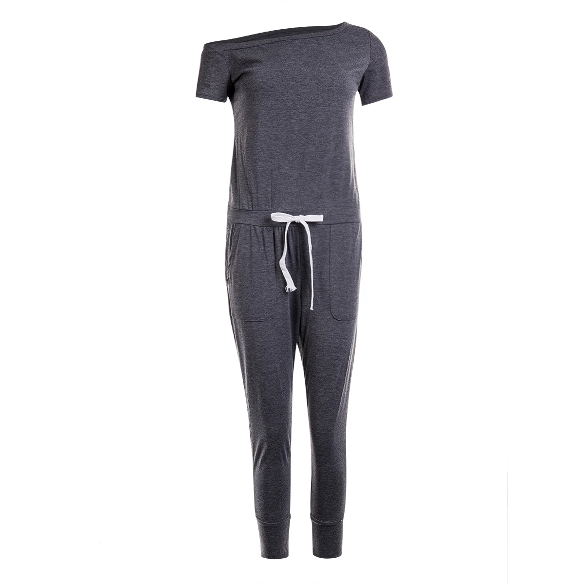 Женский Повседневный однотонный комбинезон с короткими рукавами брюки костюм