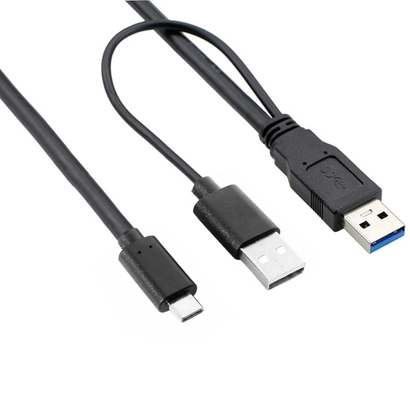 USB 3 0 Мужской и 2 двойной мощности данных Y к type-C USB-C кабель для ноутбука жесткий