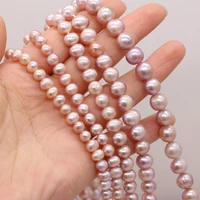 high quality 100 rank aa natural freshwater pearl round purple beads for jewelry making earrings bracelet necklace accessories