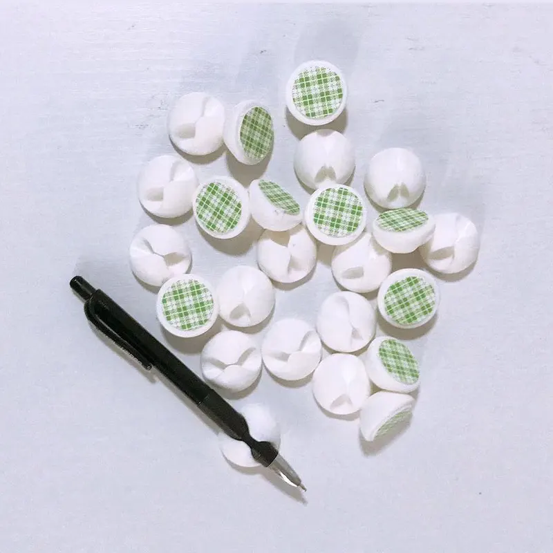 20 шт./лот белый/черный Жесткий Силиконовый органайзер для кабелей зажим кабеля