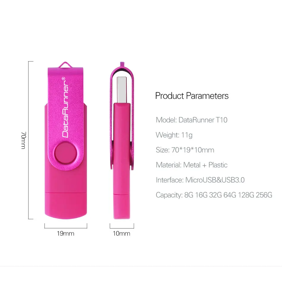 DataRunner USB 3 0 флеш накопитель 128 Гб OTG 32 64 256 ГБ накопители высокоскоростной для