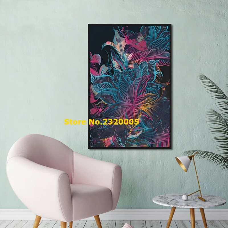 Фэнтезийный цветок для гостиной холст живопись настенный художественный принт
