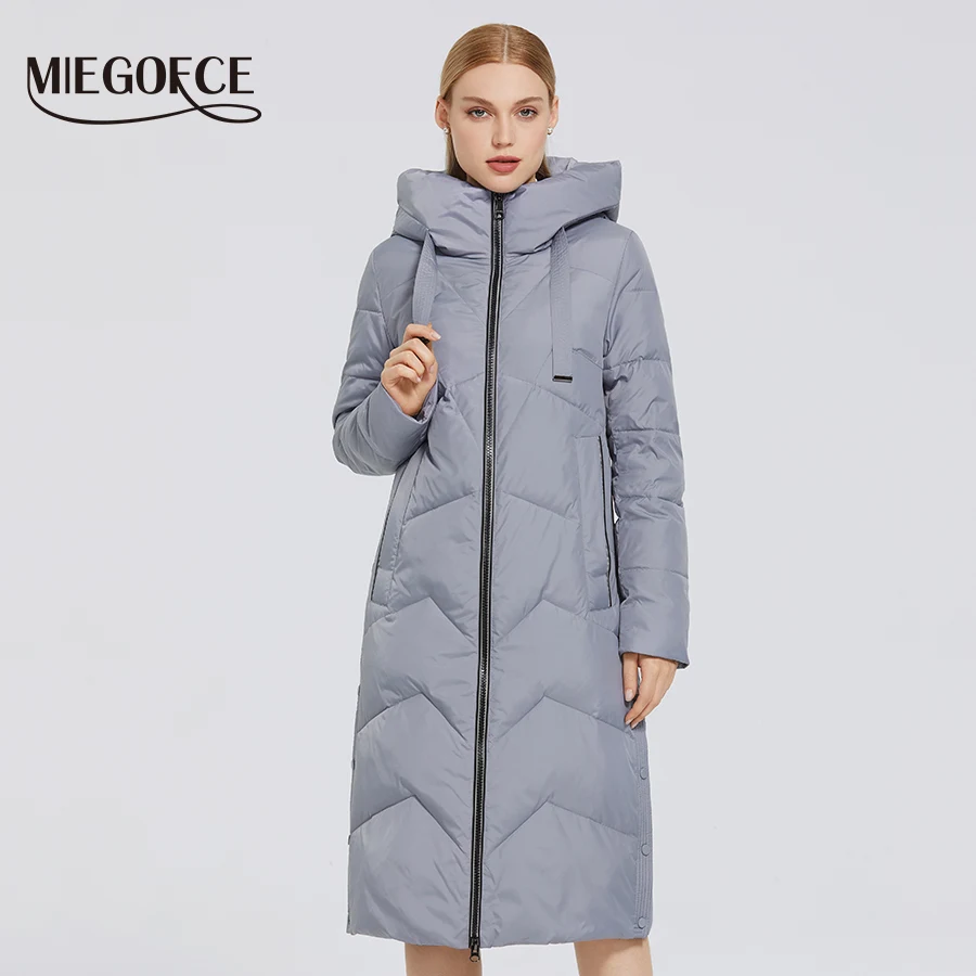 MIEGOFCE 2020 Новая зимняя женская длинная хлопчатобумажная парка воротник-стойка с