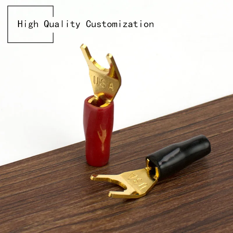 Соединитель банан для динамика вилка Y образной формы с золотым покрытием без