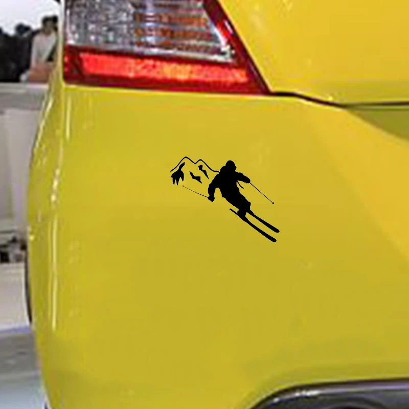 

13.1cm * 10.2cm Amusement Skiing Sport Silhouette Car Sticker Handsome And Cool Stickers car accessories