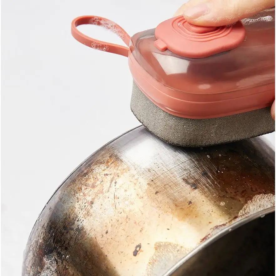 

Cleaning Appliances Kitchen Laundry Brush Bristle Sponge Scrub With Detergent Holder