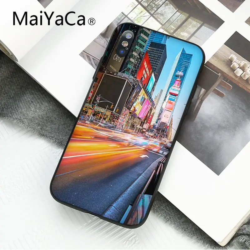 MaiYaCa Нью-Йорк Таймс Сквер такси чехол для телефона для iphone 11 Pro 11Pro Max 8 7 6 6S Plus X XS MAX 5 5S SE XR