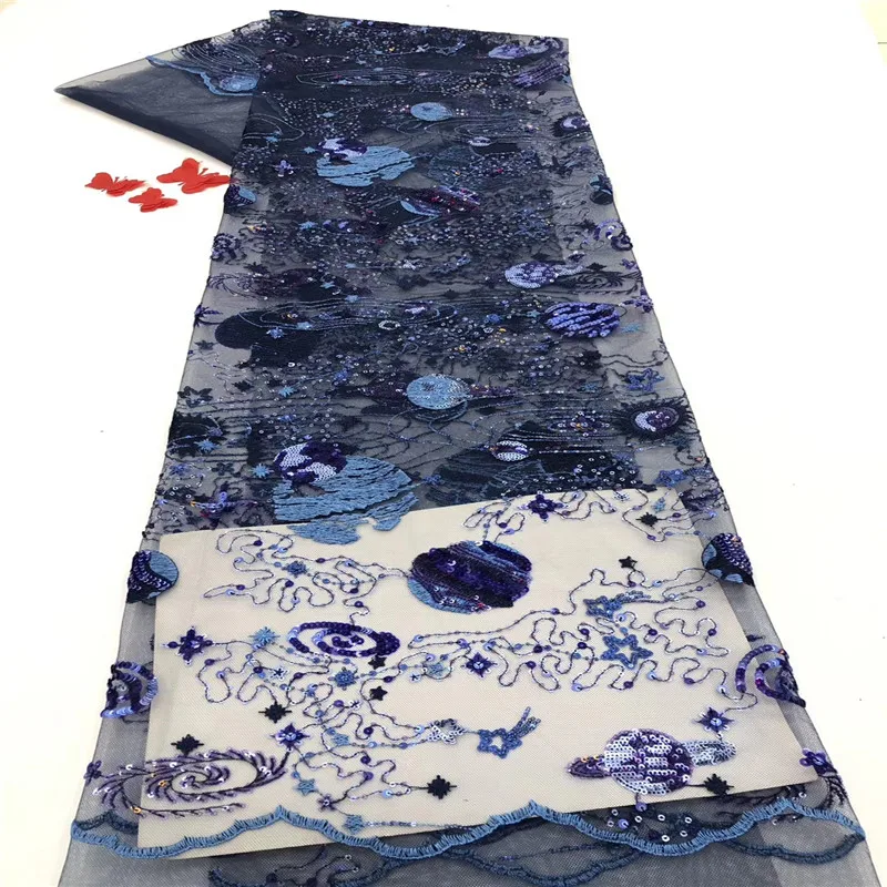 

Madison Nigerian Sequins Lace Fabrics French Embroidery African Lace Fabric 2021 High Quality Lace For Aso Ebi Wedding