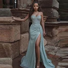 Сексуальное длинное вечернее платье-Русалка Verngo 2021, блестящие платья с блестками для выпускного вечера, женское официальное платье Дубая с Боковым Разрезом