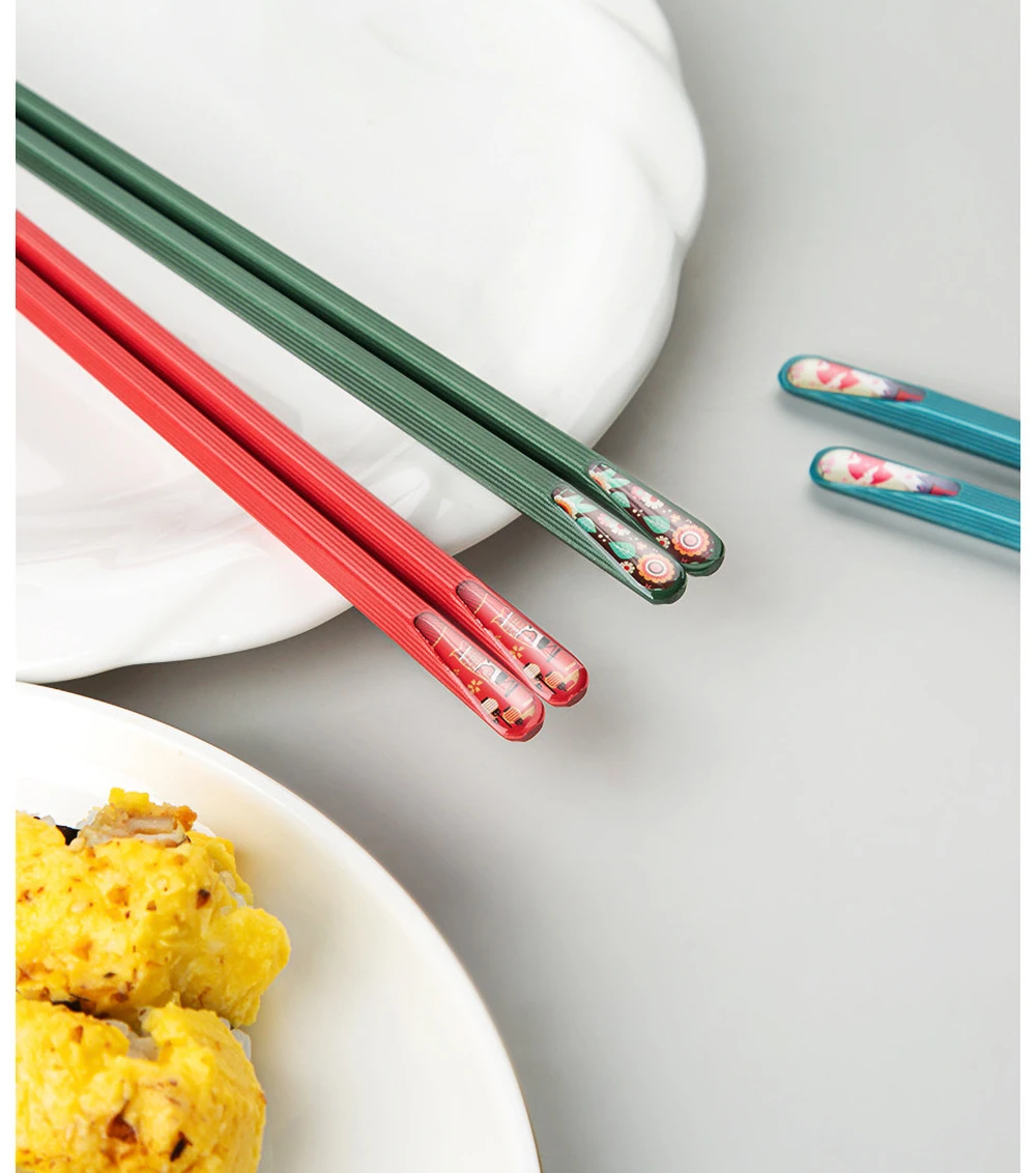 

Non-Slip 5 Pairs Fiberglass Chopsticks Gift Set Dishwasher Safe Reusable