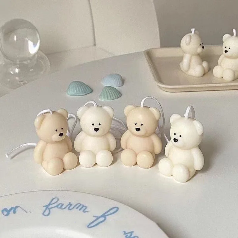 

Cute Bear Silicone Mold Mini bear mold for Candle Making DIY Candle Mold Aromatherapy Plaster Mold Soap Mold