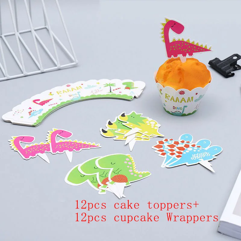 24pcs mixed Реквизит Динозавр для вечеринки брелок для ключей динозавры кольцо браслеты ожерелья украшения для дня рождения подарок для детей Детские вечерние сувениры для душа - Цвет: 24pcs mixed