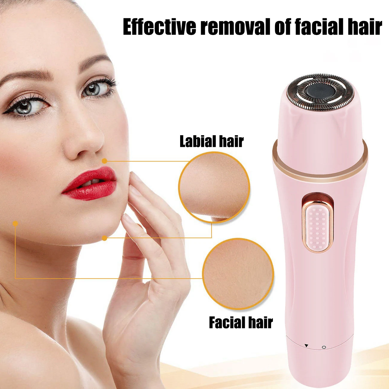 

2021 New 4In1 Women Painless Face Shaver Eyebrow Trimmer Nose Hair Clipper Professional USB Electric Multifunction Bikini Pruner