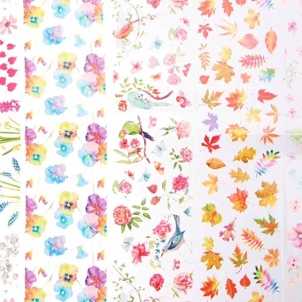 

DIY Autumn Design Decals Butterfly Flower Nail Foil Fall Leaves Nail Stickers Lavender Starry Transfer Paper Maple