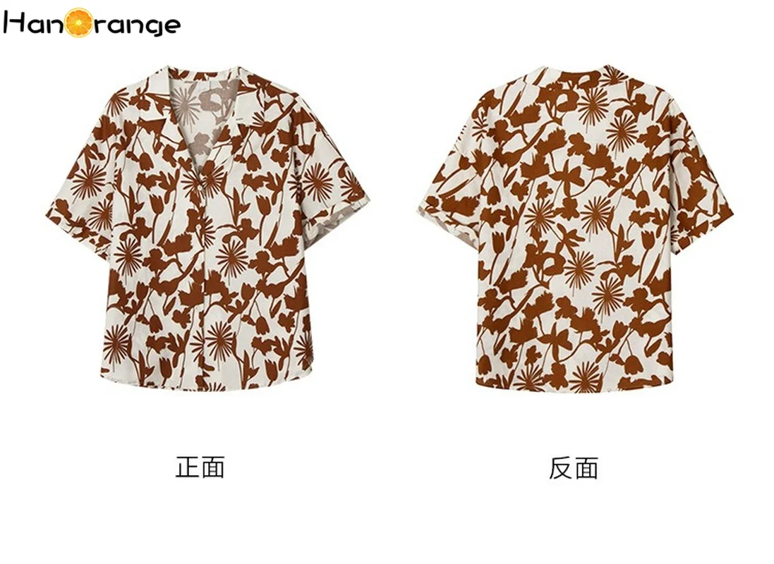 

Retro Short-sleeved Floral Shirt Women 2021 Summer Thin Loose Lazy Style Female Tops