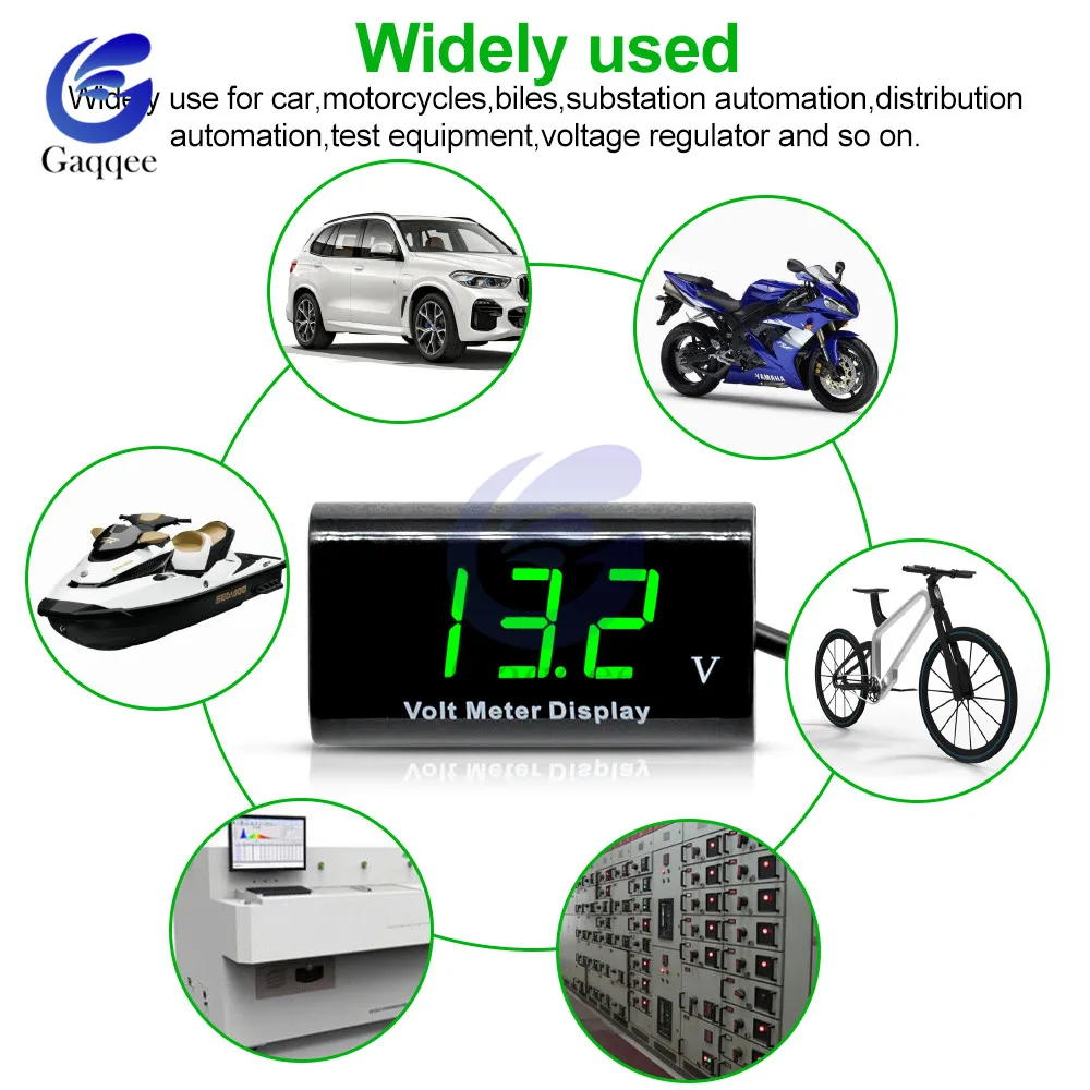 12 В постоянного тока светодиодный цифровой дисплей водонепроницаемый вольтметр
