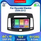 Автомагнитола 2DIN, мультимедийный видеоплеер на Android 10, 6 + 128 ГГц, 4G, Lte, для Hyundai Elantra 4 HD 2006-2012, GPS-навигация, стерео