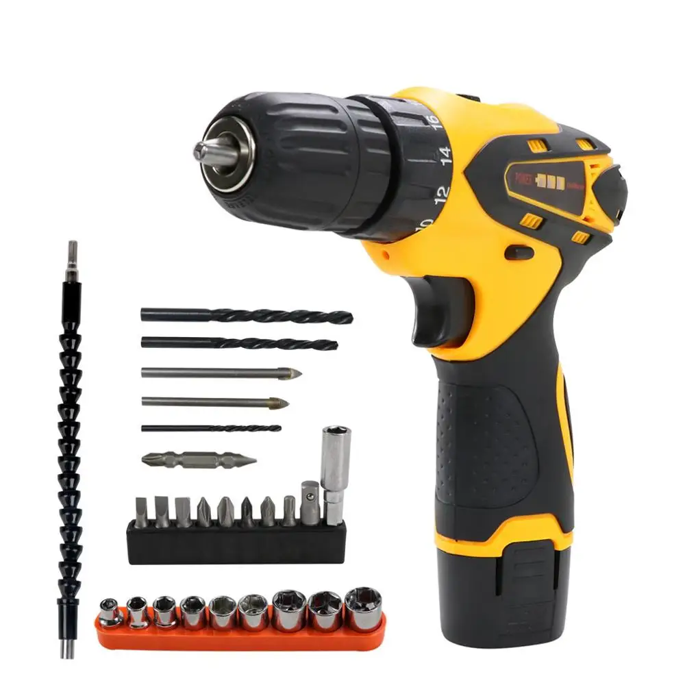 Аккумуляторная электрическая дрель с литиевой батареей 12 В профессиональная