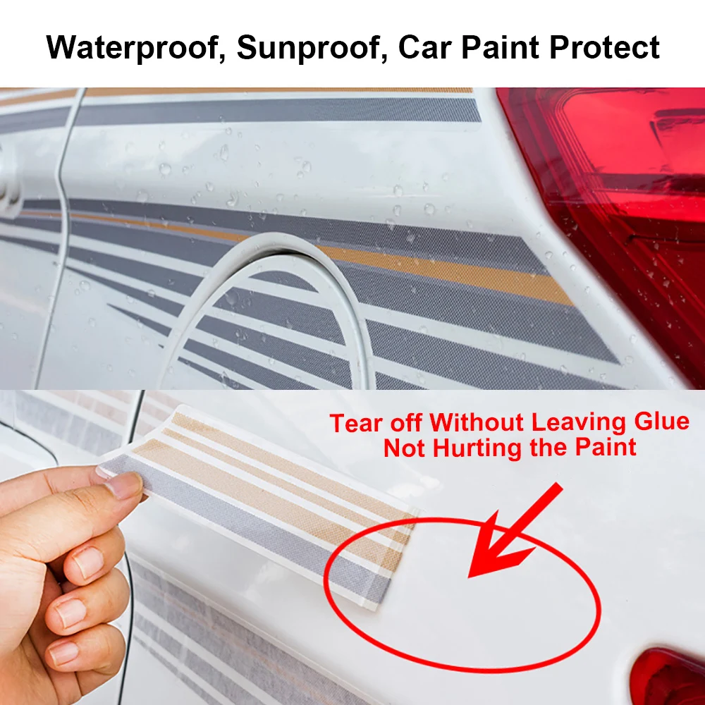 

4Pcs/Lot Car Body Stickers Colorful Strips Door Waist Line Glue Decals Car Goods for Toyota Prado 2004-09 Auto Decor Accessories