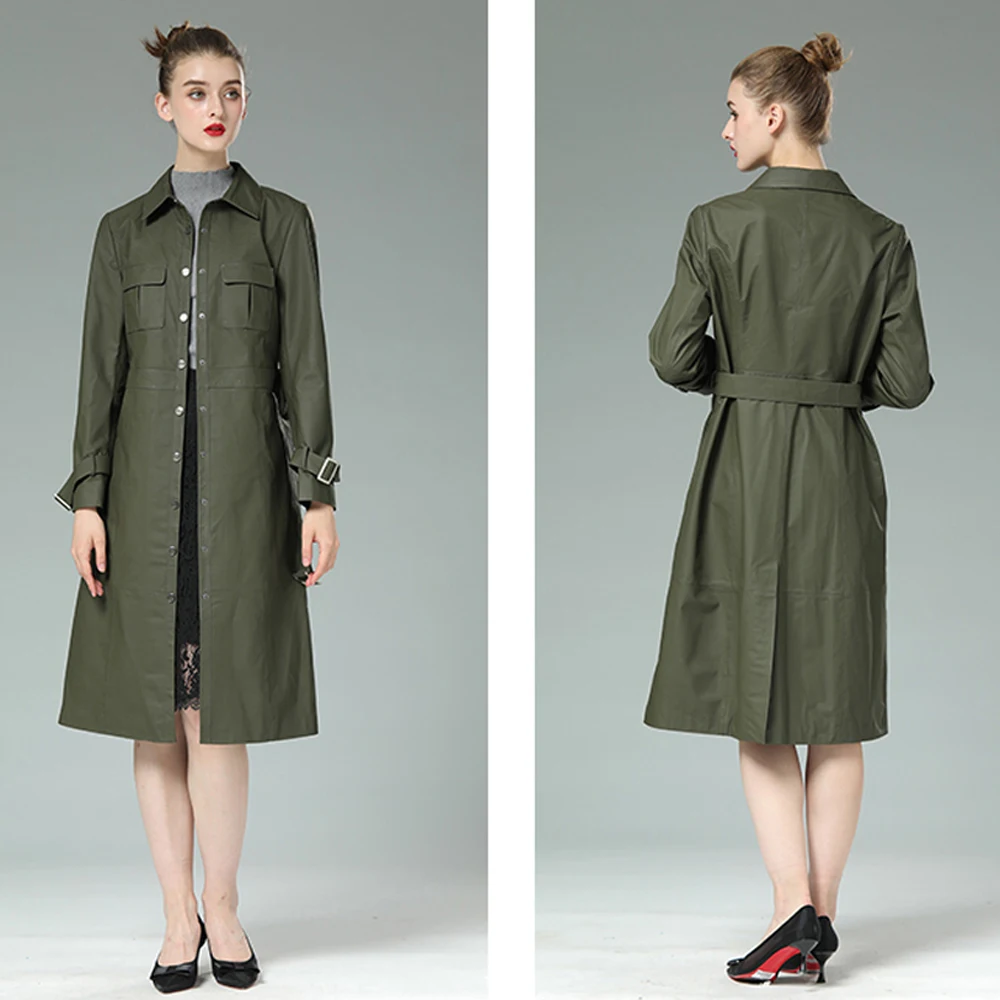 SANI модная женская одежда из овечьей кожи осенняя и весенняя тонкая кожаная