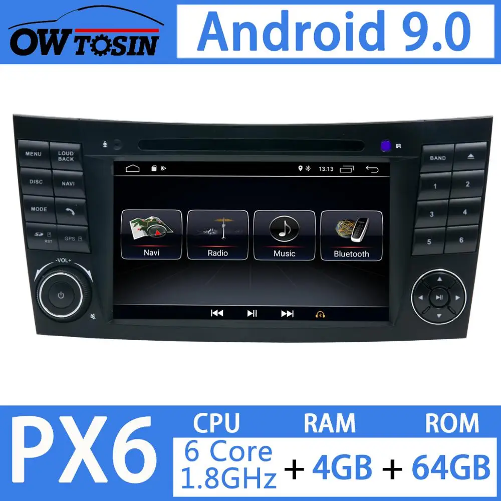 Автомобильный мультимедийный DVD плеер PX6 7 дюймов на Android 9 0 с GPS 4 Гб ОЗУ 64 ПЗУ для
