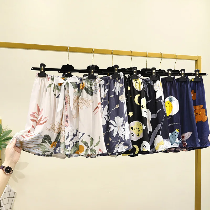 

New Style Womens Shorts Man-made Cotton Single Trousers 2021 Thin Printed Loose Net Red Shorts Can Be Worn Outside Shorts Mujer