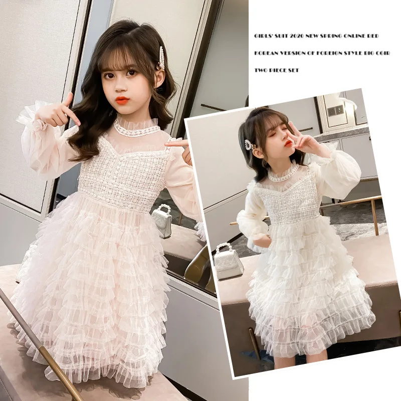 2020 детское кружевное платье для девочек с цветочным узором высококачественные