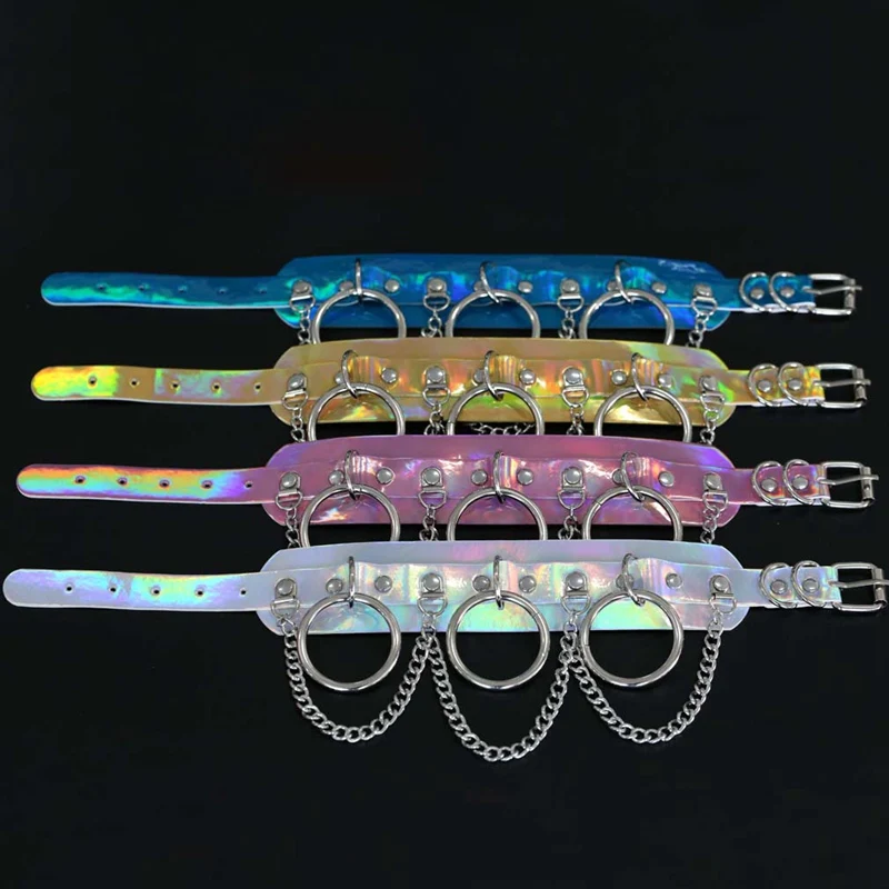 Ожерелье-чокер женское кожаное розовое с шипами в готическом стиле | Женская