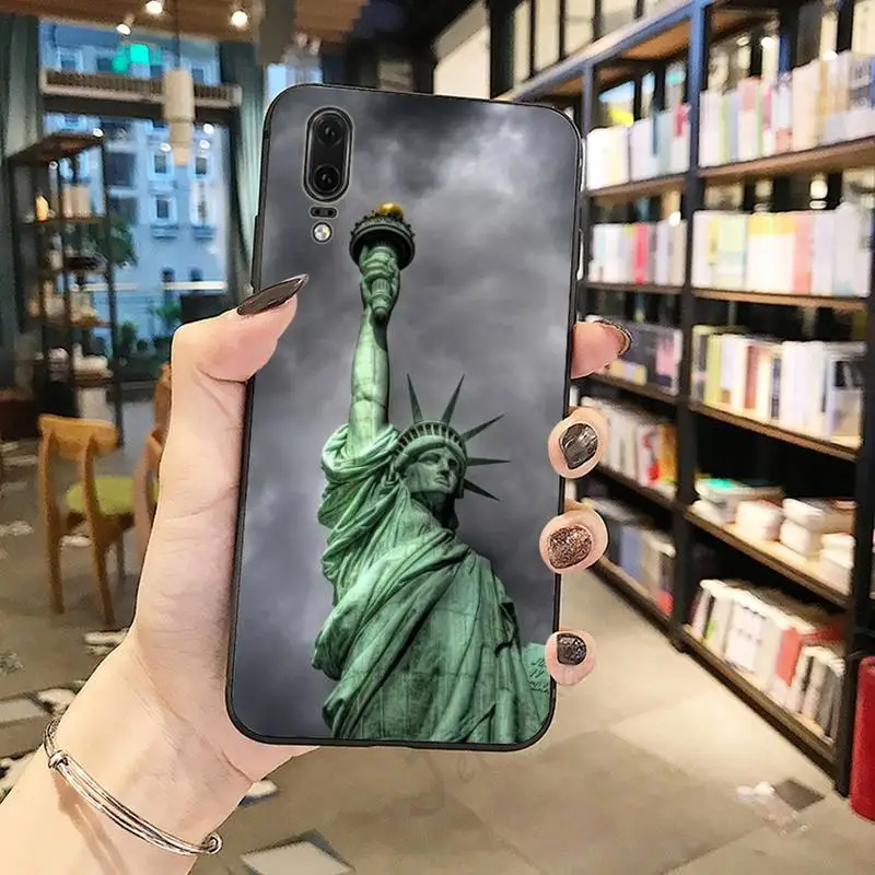 

American building statue of liberty Phone Case For Huawei honor Mate P 10 20 30 40 i 9 8 pro x Lite smart 2019 nova 5t