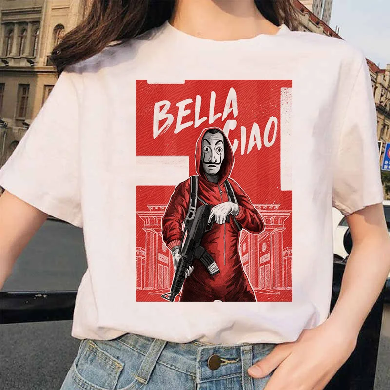 Женская футболка с маской Dali летняя повседневная свободная модная|Футболки| |